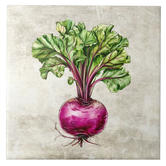 Carreau Conception aquarelle de betteraves rustiques avec (Devant)