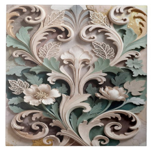 Carreau Conception baroque florale sculptée élégante