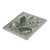 Carreau Conception botanique de feuille vert sauge Art Déc (Côté)