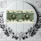 Carreau Conception botanique de flore verte sauge Art Déco