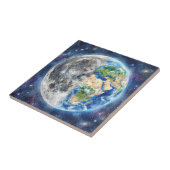 Carreau Conception céleste de galaxie à l'aquarelle Terre  (Côté)