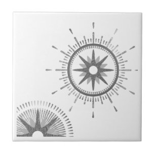 Carreau Conception céleste moderne de Starburst Argent