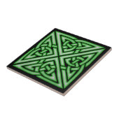 Carreau Conception celtique d'art de noeud en vert (Côté)