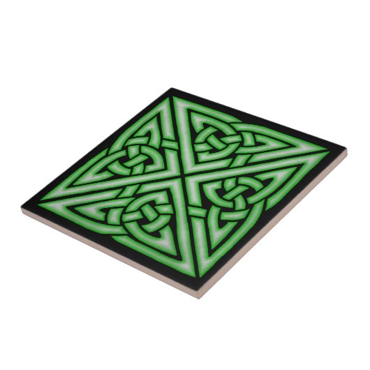 Carreau Conception celtique d'art de noeud en vert (Côté)