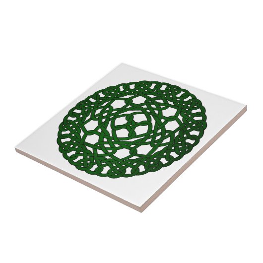 Carreau Conception celtique verte de noeud (Côté)