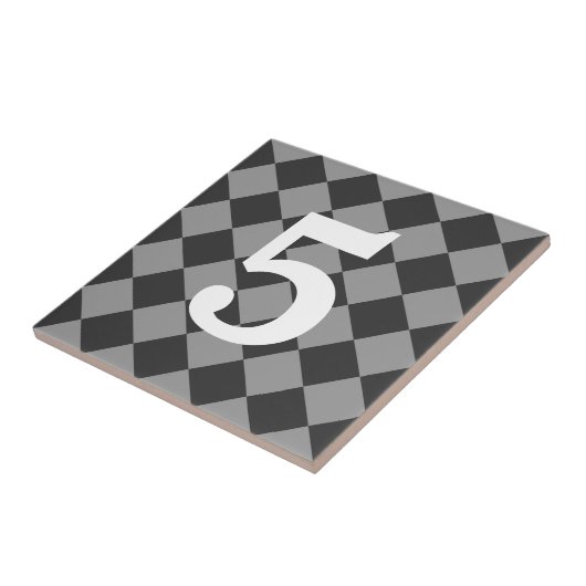 Carreau Conception Checkered de tuile de numéro de maison (Côté)