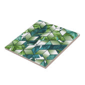 Carreau Conception cubique tropicale de feuille de banane (Côté)