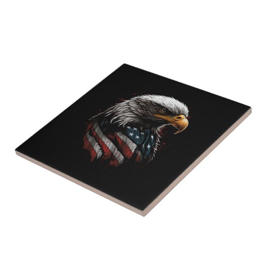 Carreau conception d'aigle avec drapeau américain (Côté)