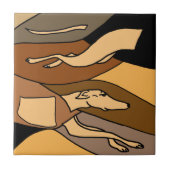 Carreau Conception d'art abstrait de chien de lévrier (Devant)