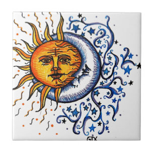 CARREAU CONCEPTION D'ART DE LUNE DU SOLEIL