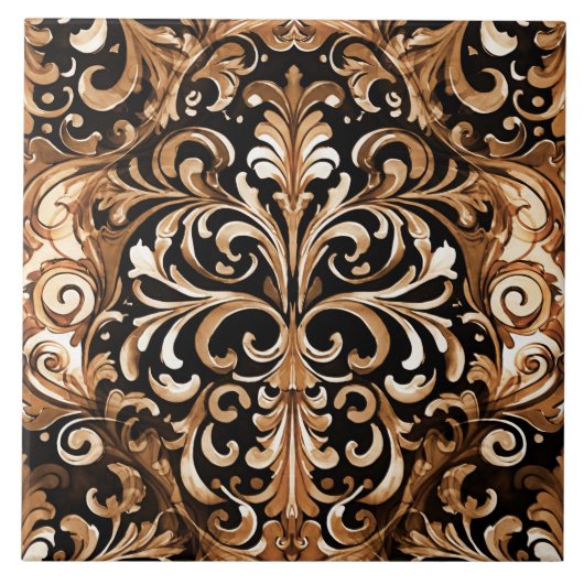 Carreau Conception d'aspect cuir marron clair façon Wester (Devant)