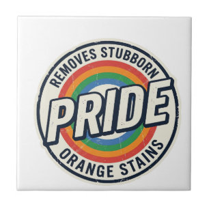 Carreau Conception de badge arc-en-ciel de protestation de