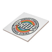 Carreau Conception de badge arc-en-ciel de protestation de (Côté)