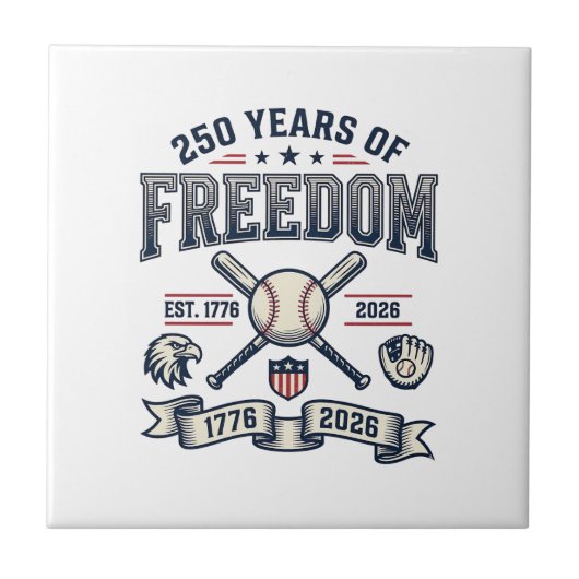 Carreau Conception de baseball patriotique 250 ans de libe (Devant)
