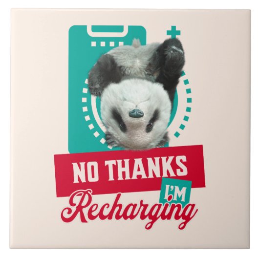 Carreau Conception de Batterie Sociale de Panda en Épuisem (Devant)