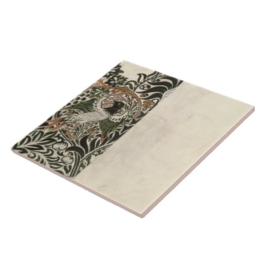 Carreau Conception de bloc du bois non fini de "oiseau et (Côté)