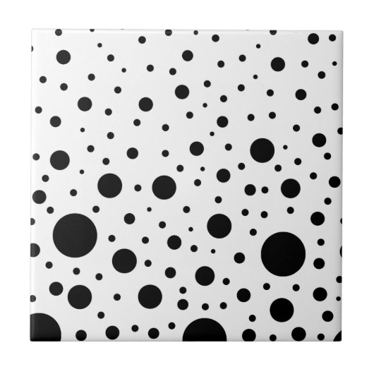 Carreau Conception de cercle noir et blanc (Devant)