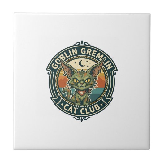 Carreau Conception de chat mignon de lutin gremlin - Gobel (Devant)