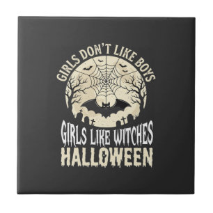Carreau Conception de chauve-souris d'Halloween pour fille