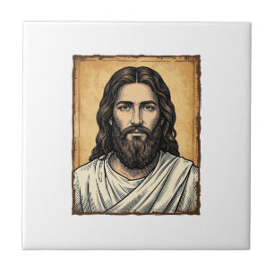 Carreau Conception de chemise à portrait religieux gravé v