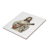 Carreau Conception de chemise avec gravure de guitariste s (Côté)