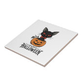 Carreau Conception de chemise de citrouille de chat noir H (Côté)