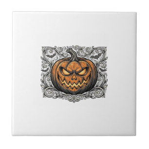 Carreau Conception de chemise de citrouille Halloween Grav