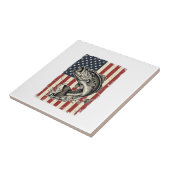 Carreau Conception de chemise de drapeau américain de pêch (Côté)