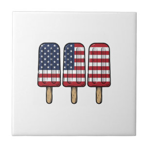 Carreau Conception de chemise de drapeau de popsicle patri