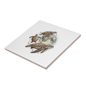 Carreau Conception de chemise de gravure de tortue de mer (Côté)