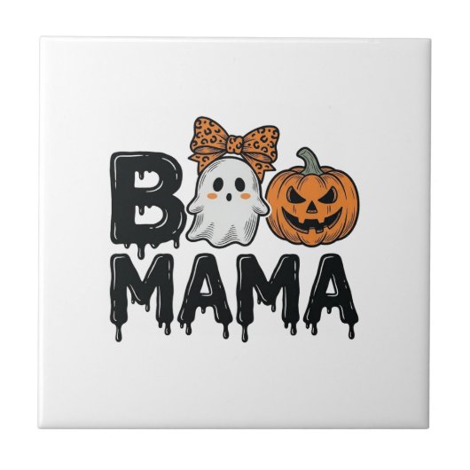 Carreau Conception de chemise de maman fantôme Halloween c (Devant)