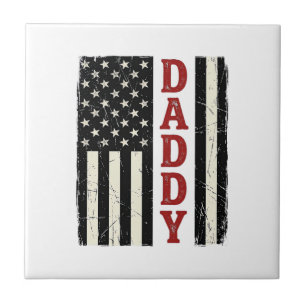 Carreau Conception de chemise Drapeau Américain Papa en dé