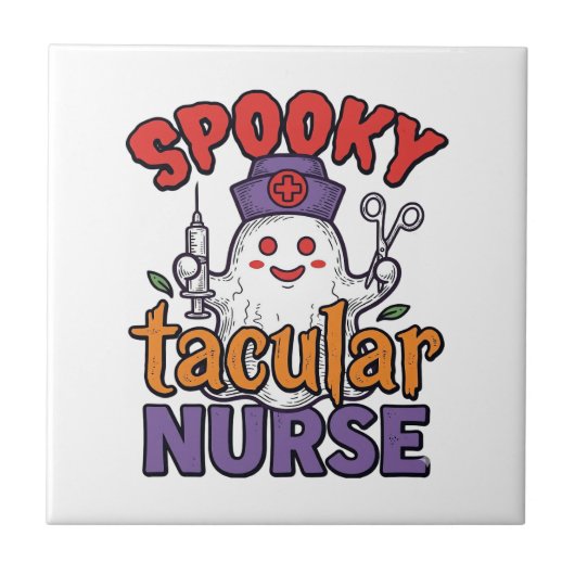 Carreau Conception de chemise fantôme Halloween Infirmière (Devant)