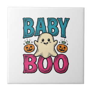 Carreau Conception de chemise fantôme Halloween vintage Ba