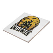 Carreau Conception de chemise Halloween Maison Hantée Vint (Côté)