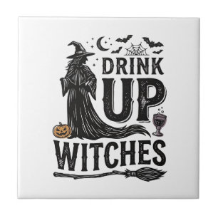 Carreau Conception de chemise Halloween sorcières buvez vi