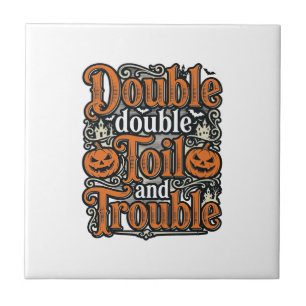 Carreau Conception de chemise Halloween Vintage Double Toi