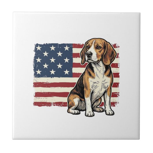 Carreau Conception de chemise pour chien de drapeau patrio (Devant)