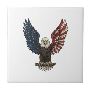 Carreau Conception de chemise vectorielle aigle patriotiqu