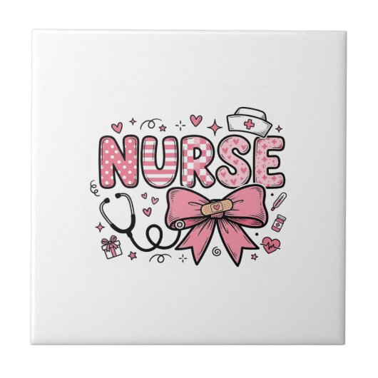 Carreau Conception de chemise vectorielle Cute Nurse Bow H (Devant)