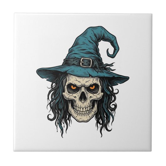 Carreau Conception de chemise vectorielle Halloween crâne (Devant)