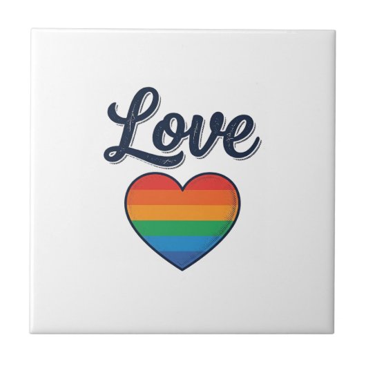 Carreau Conception de chemise vectorielle Love Rainbow Hea (Devant)