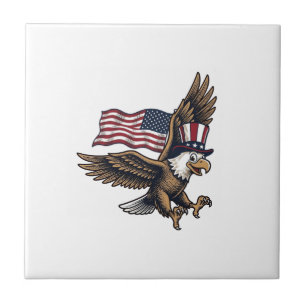 Carreau Conception de chemise vintage drapeau aigle patrio