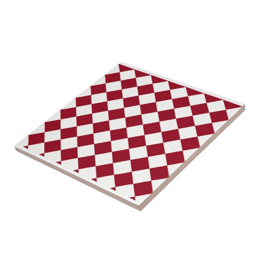 Carreau Conception de chèques en rouge et blanc (Côté)