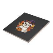 Carreau Conception de chien de citrouille d'Halloween de B (Côté)