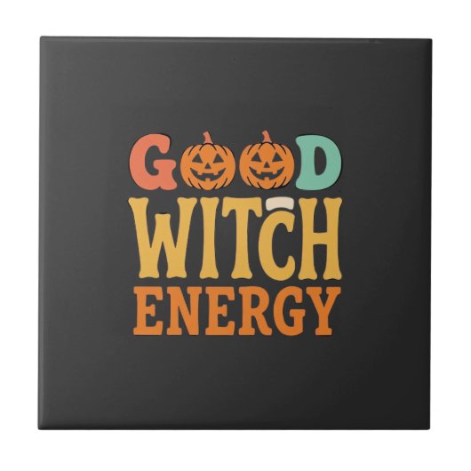 Carreau Conception de citrouille d'Halloween Énergie de bo (Devant)