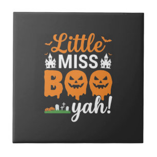 Carreau Conception de citrouille Little Miss Boo Yah Hallo