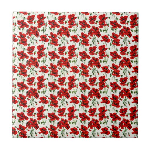 Carreau Conception de coquelicot rouge (Devant)
