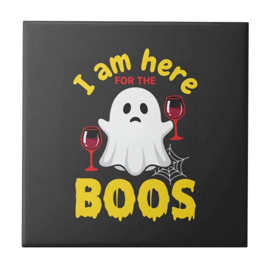 Carreau Conception de fantôme de vin d'Halloween Boos (Devant)