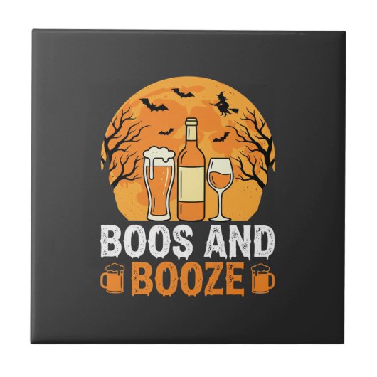 Carreau Conception de fête de boisson et de fantômes d'Hal (Devant)